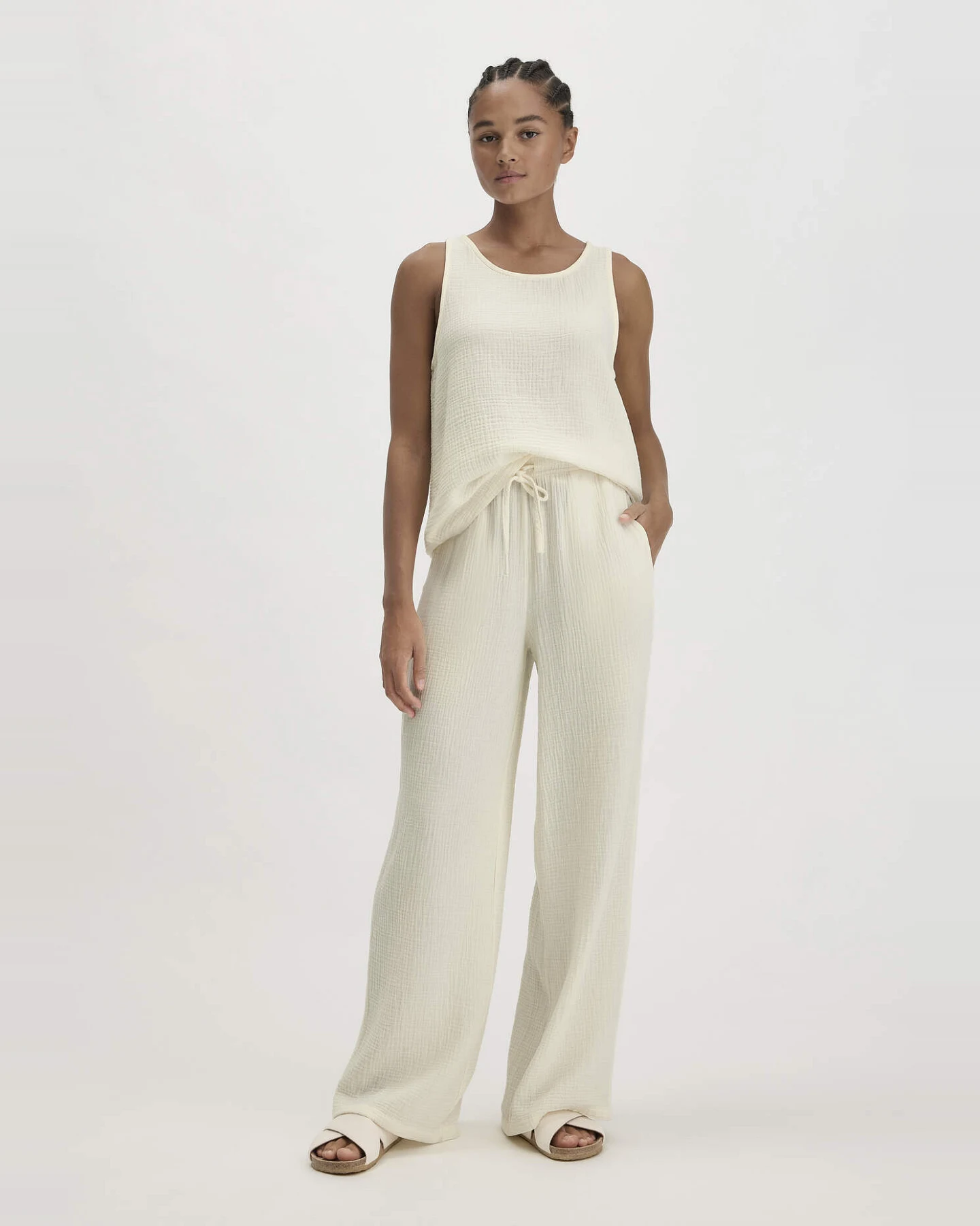 hessnatur Damen Musselin Top PURE COMFORT aus Bio-Baumwolle - natur - Größe 48 – Ansicht 2