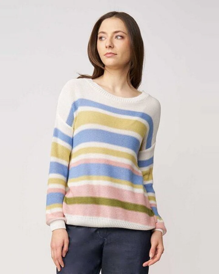 LANA Organic luftiger Damenpullover aus Bio Baumwolle, Modell Gloria