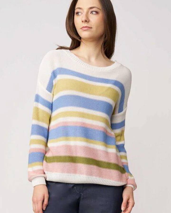 LANA Organic luftiger Damenpullover aus Bio Baumwolle, Modell Gloria