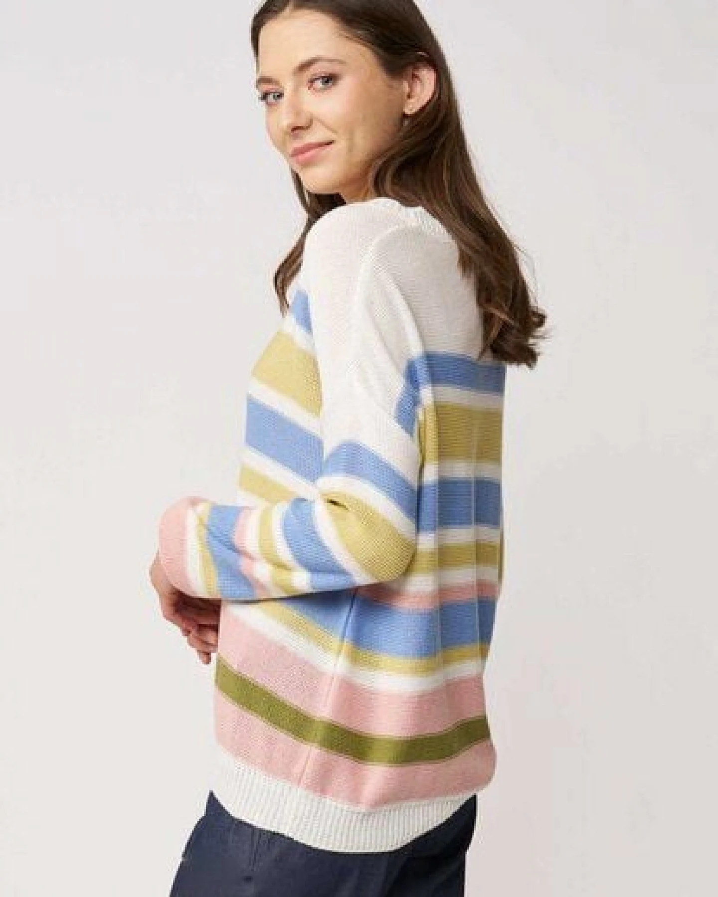 LANA Organic luftiger Damenpullover aus Bio Baumwolle, Modell Gloria – Ansicht 3
