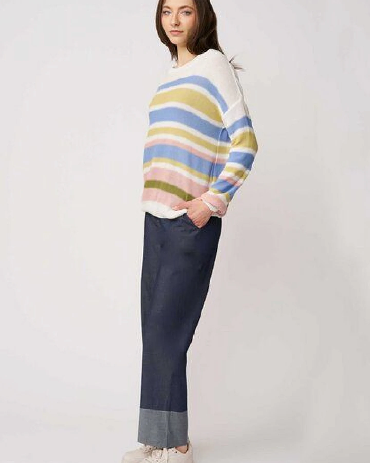 LANA Organic luftiger Damenpullover aus Bio Baumwolle, Modell Gloria – Ansicht 2