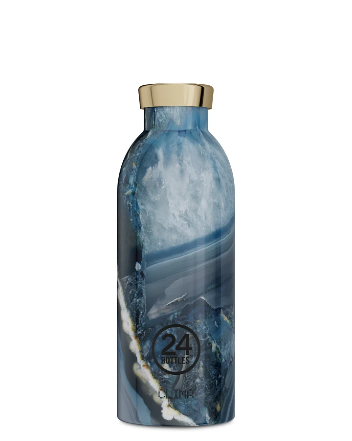 Thermos Trinkflasche aus Edelstahl 500 ml, blau, mit Pastellfarben, Clima Bottle Agate - 24Bottles