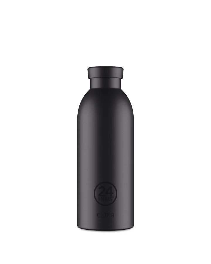 Thermos Trinkflasche aus Edelstahl 500 ml, schwarz, personalisierbar, Clima Bottle Celebrity - 24Bottles