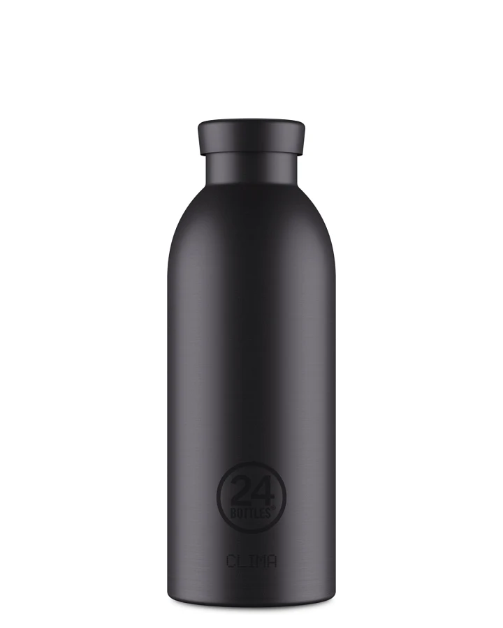 Thermos Trinkflasche aus Edelstahl 500 ml, schwarz, personalisierbar, Clima Bottle Celebrity - 24Bottles
