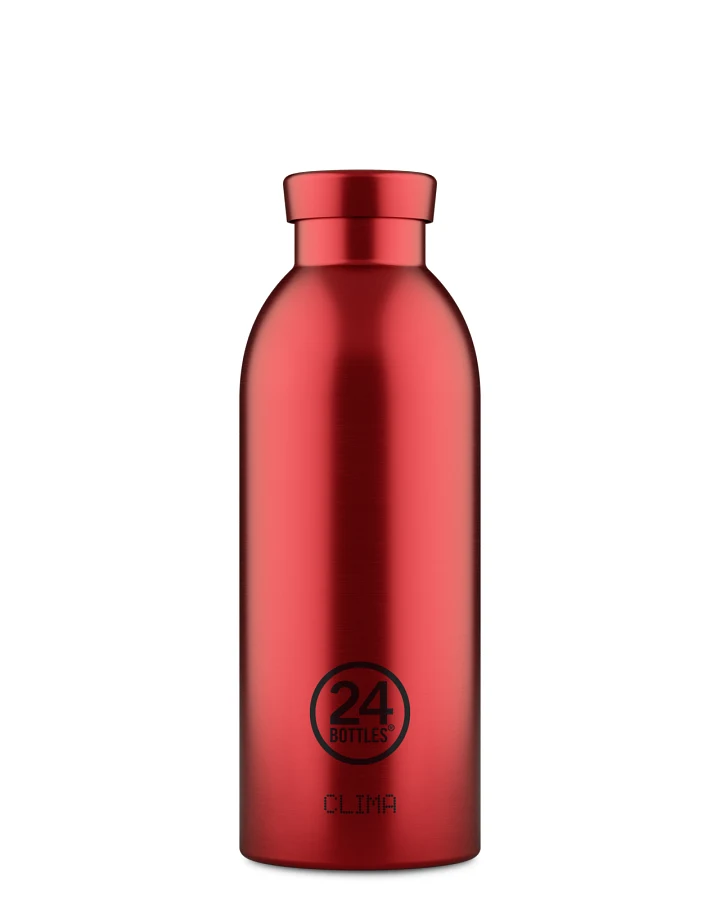Thermos Trinkflasche aus Edelstahl 500 ml, rot, personalisierbar, Clima Bottle Fire Red - 24Bottles