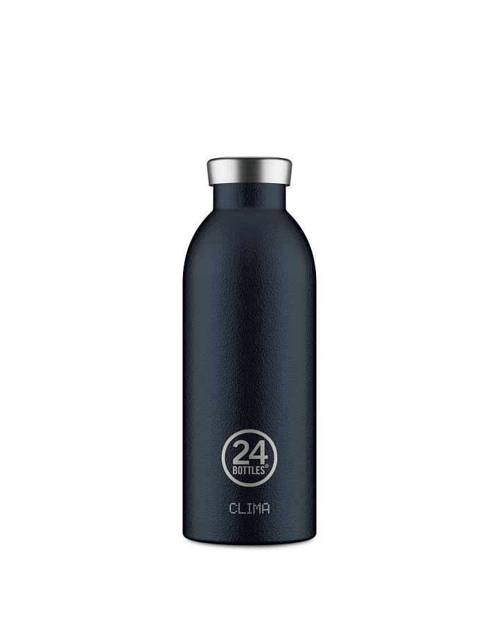 Thermos Trinkflasche aus Edelstahl 500 ml, blau, personalisierbar, Clima Bottle Deep Blue - 24Bottles