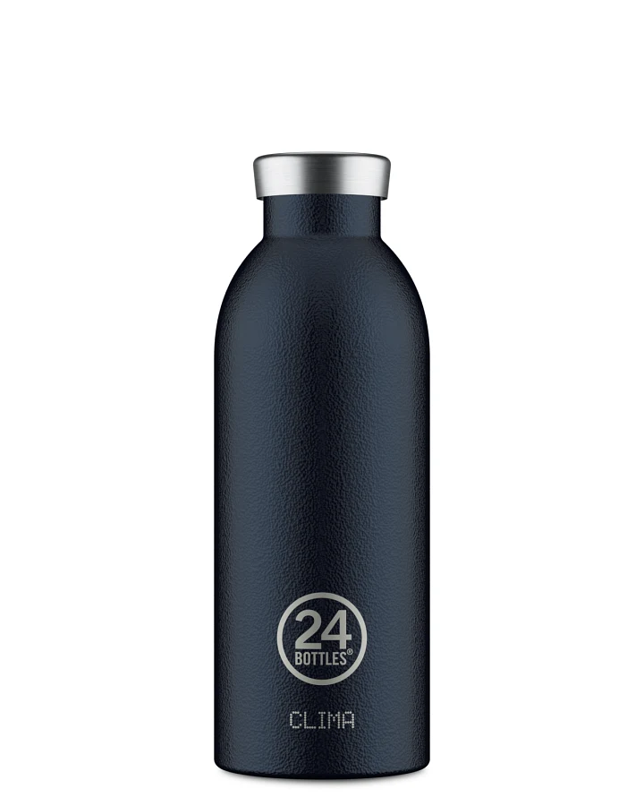 Thermos Trinkflasche aus Edelstahl 500 ml, blau, personalisierbar, Clima Bottle Deep Blue - 24Bottles