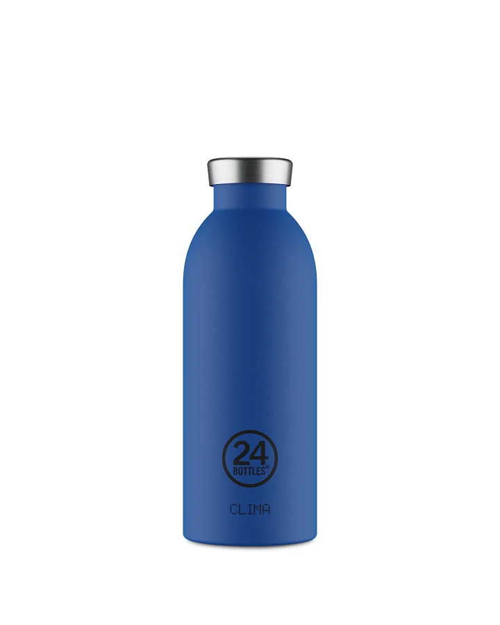 Thermos Trinkflasche aus Edelstahl 500 ml, blau, personalisierbar, Clima Bottle Gold Blue - 24Bottles