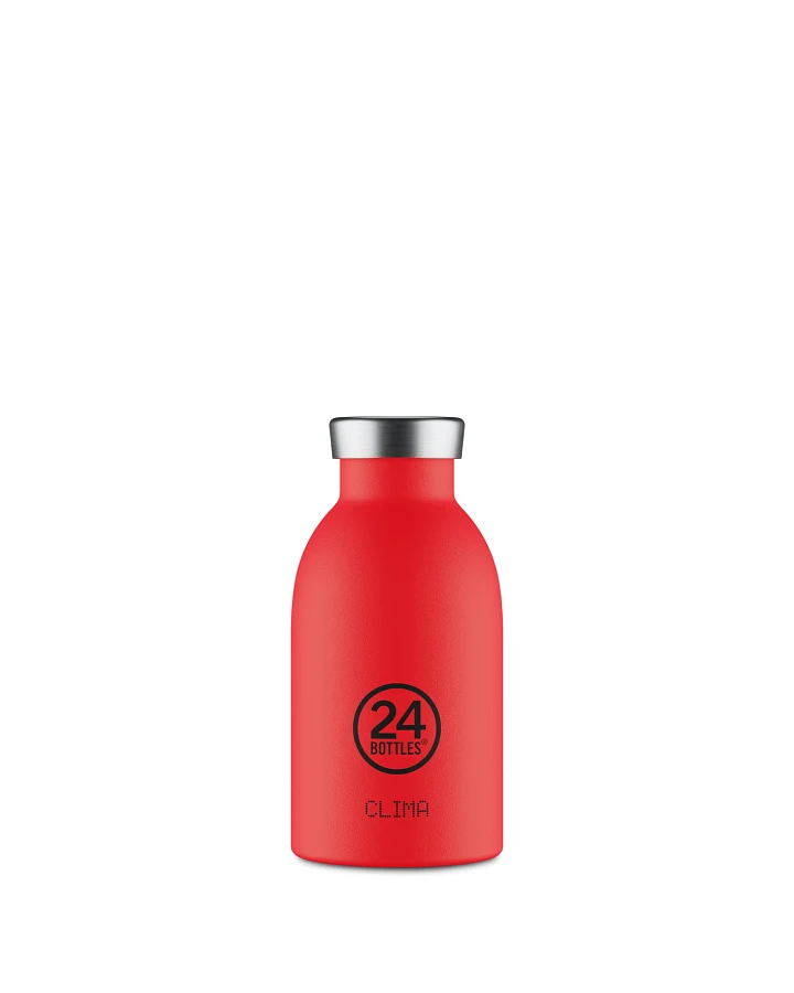 Thermos Trinkflasche aus Edelstahl 330 ml, rot, personalisierbar, Clima Bottle Hot Red - 24Bottles