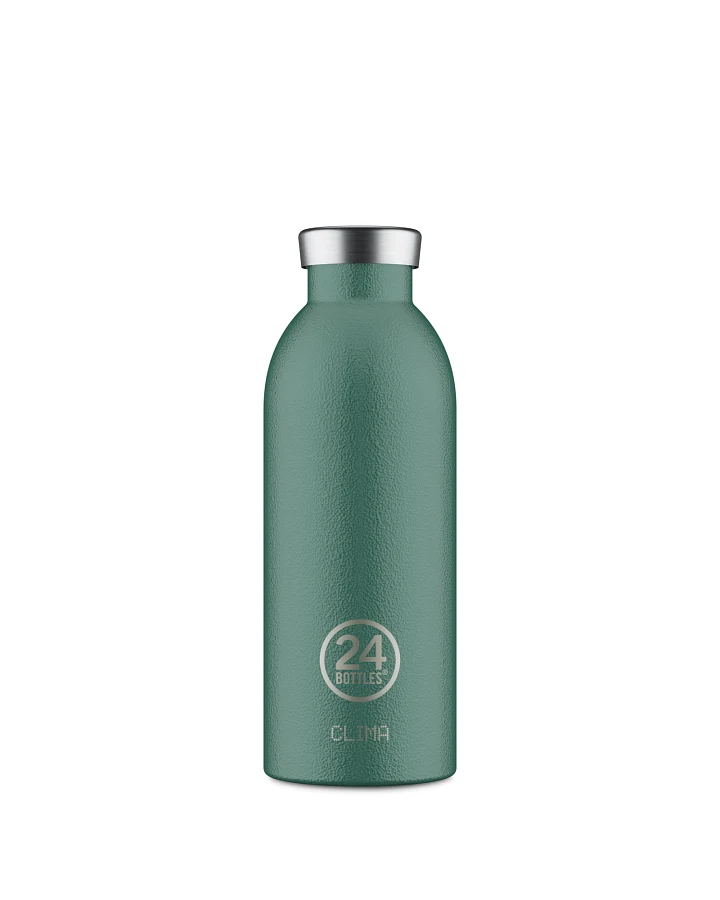 Thermos Trinkflasche aus Edelstahl 500 ml, grün, personalisierbar, Clima Bottle Moss Green - 24Bottles