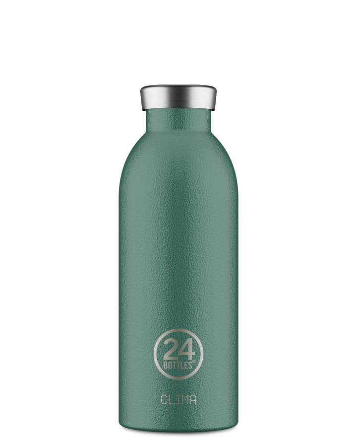 Thermos Trinkflasche aus Edelstahl 500 ml, grün, personalisierbar, Clima Bottle Moss Green - 24Bottles