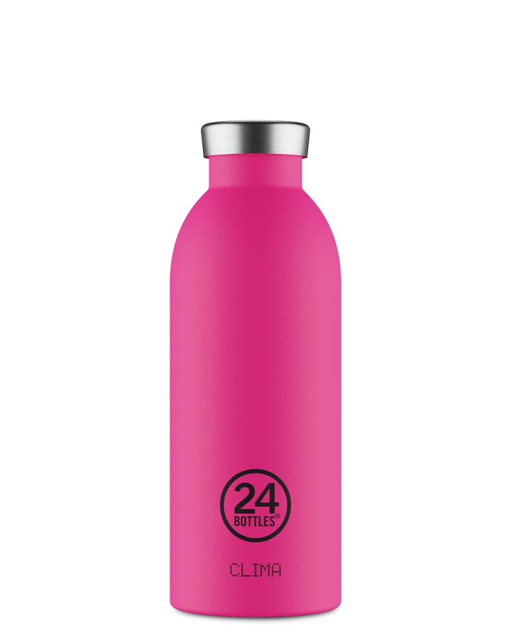Thermos Trinkflasche aus Edelstahl 500 ml, pink, personalisierbar, Clima Bottle Passion Pink - 24Bottles