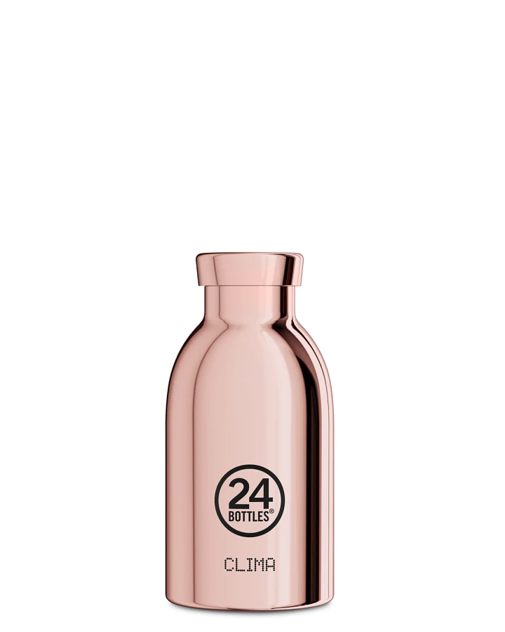 Thermos Trinkflasche aus Edelstahl 330 ml, gold, personalisierbar, Clima Bottle Rose Gold - 24Bottles