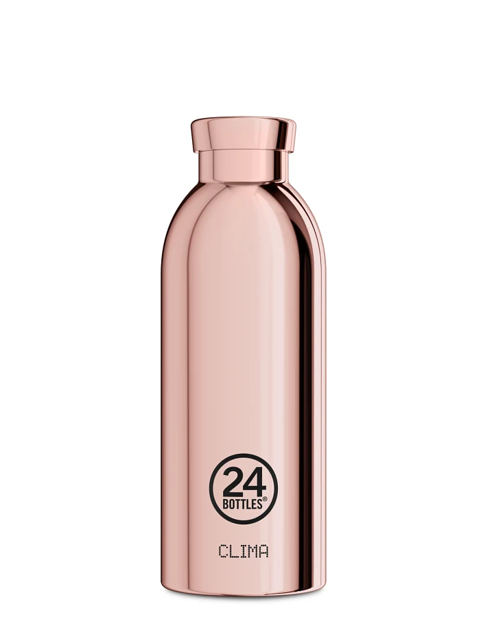 Thermos Trinkflasche aus Edelstahl 500 ml, gold, personalisierbar, Clima Bottle Rose Gold - 24Bottles