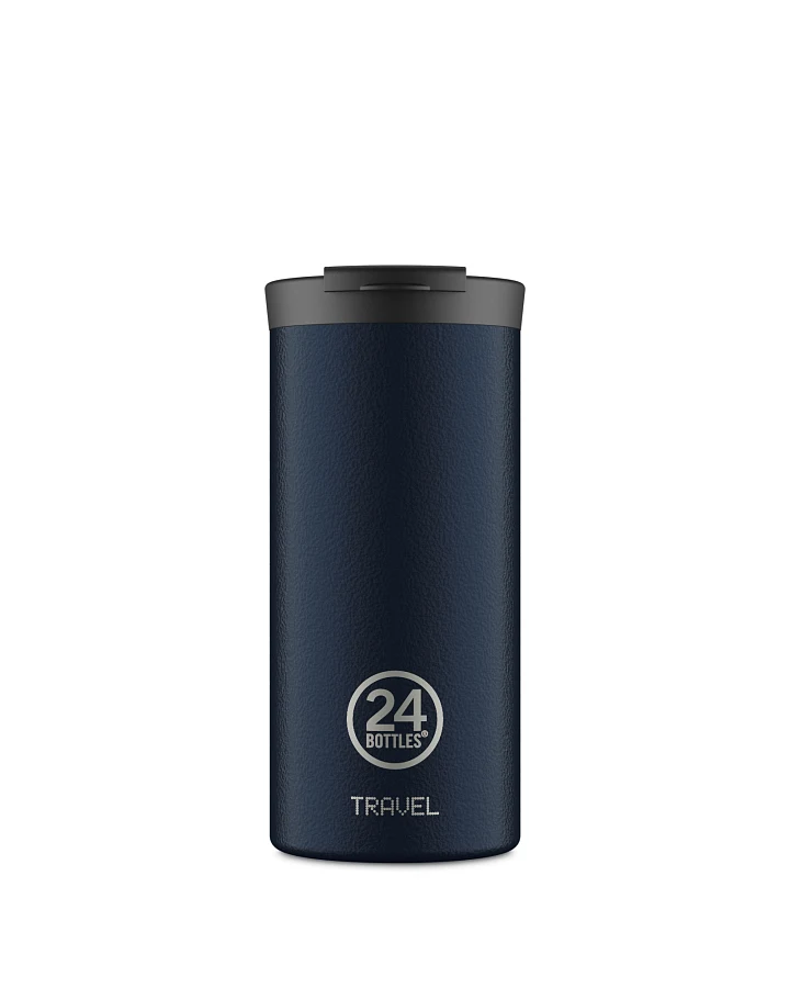 Thermos Becher to go, Isolierbecher 600 ml, blau, personalisierbar, Travel Tumbler Deep Blue - 24Bottles