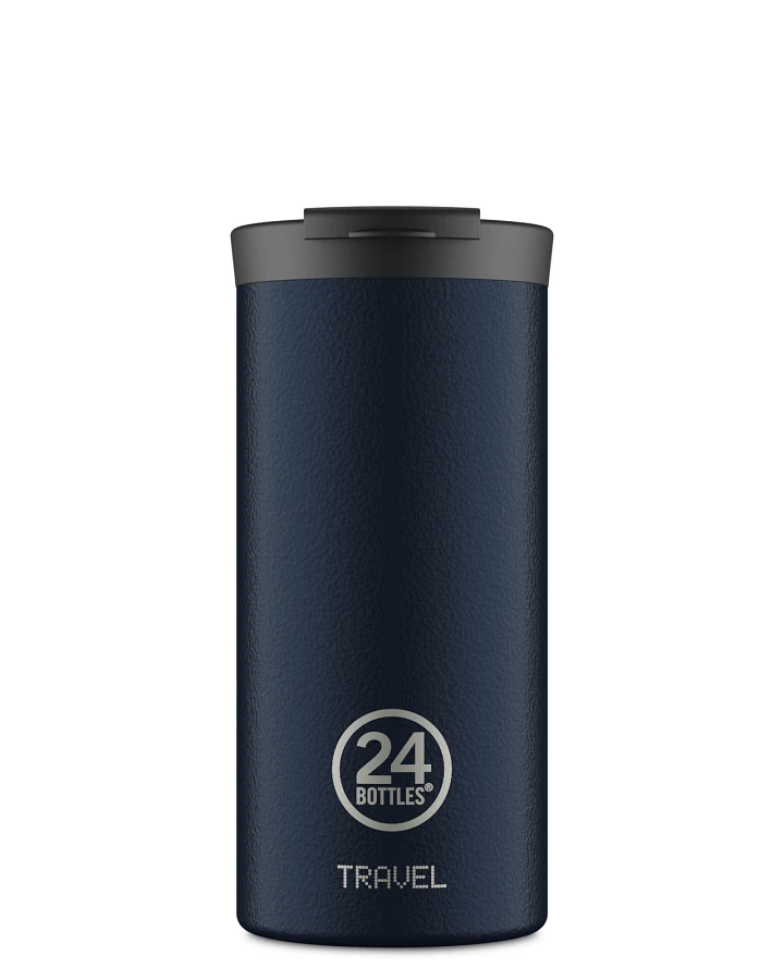 Thermos Becher to go, Isolierbecher 600 ml, blau, personalisierbar, Travel Tumbler Deep Blue - 24Bottles