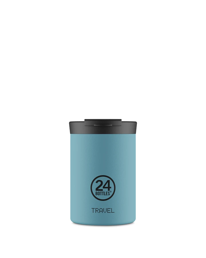 Thermos Becher to go, Isolierbecher 350 ml, blau, personalisierbar, Travel Tumbler Powder Blue - 24Bottles