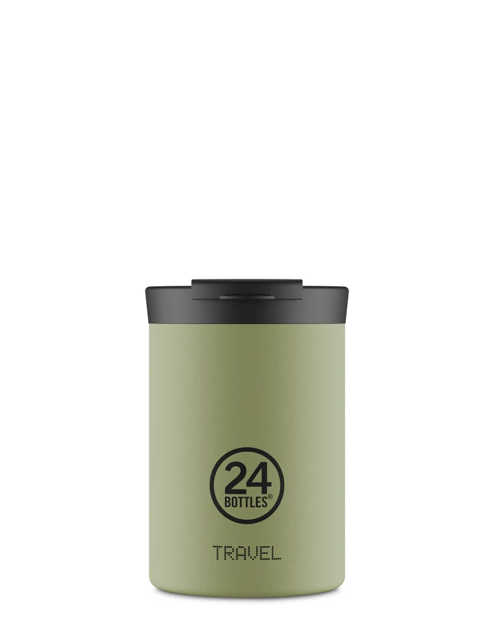 Thermos Becher to go, Isolierbecher 350 ml, salbeigrün, personalisierbar, Travel Tumbler Sage - 24Bottles