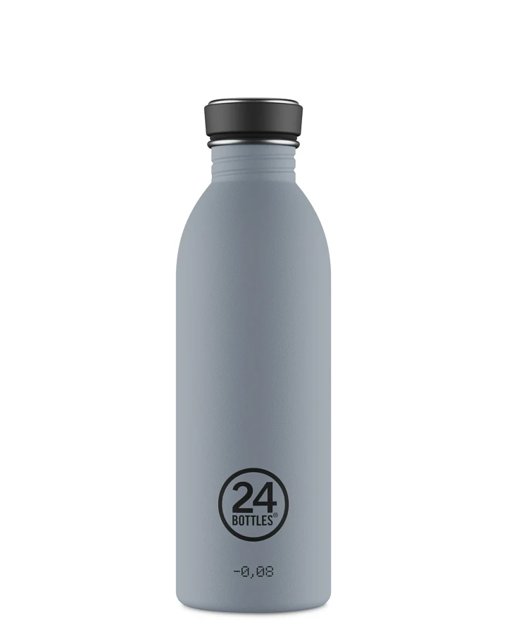 Trinkflasche aus Edelstahl 500 ml, grau, personalisierbar, Urban Bottle Formal Grey - 24Bottles