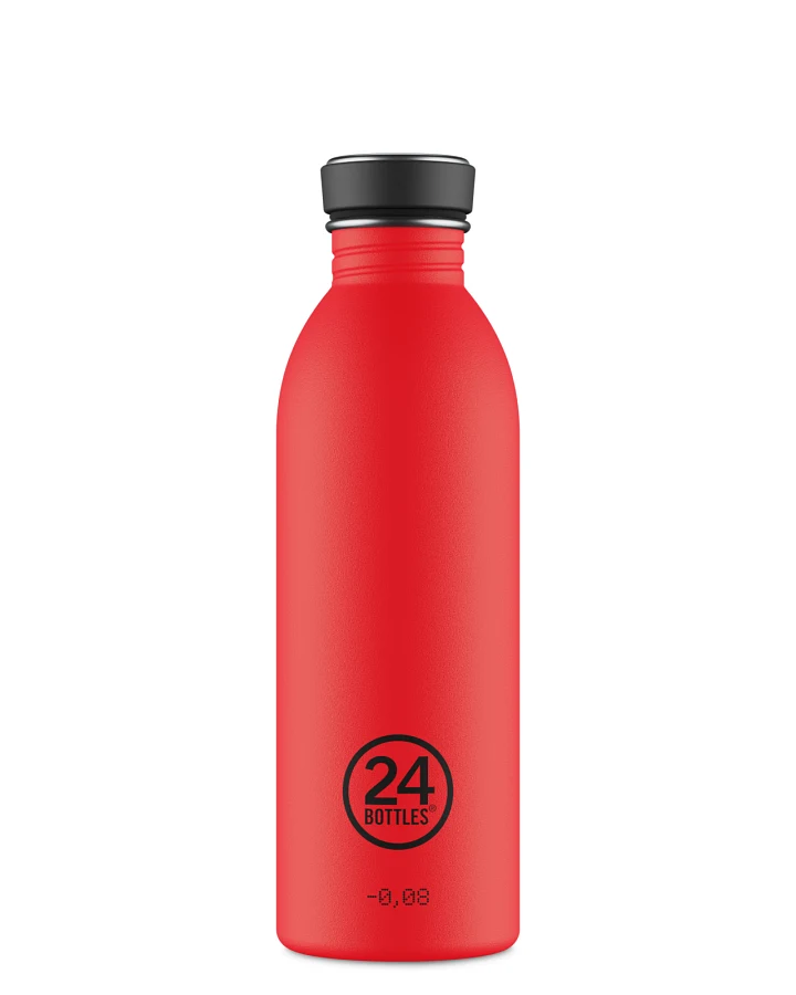 Trinkflasche aus Edelstahl 500 ml, rot, personalisierbar, Urban Bottle Hot Red - 24Bottles