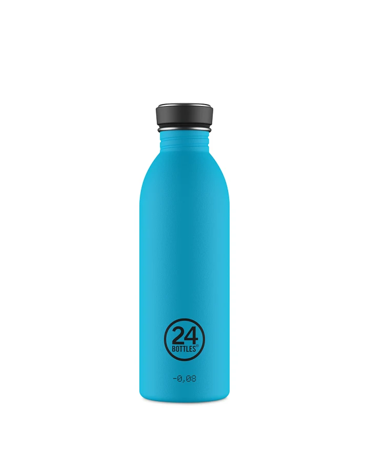 Trinkflasche aus Edelstahl 500 ml, blau, personalisierbar, Urban Bottle Lagoon Blue - 24Bottles