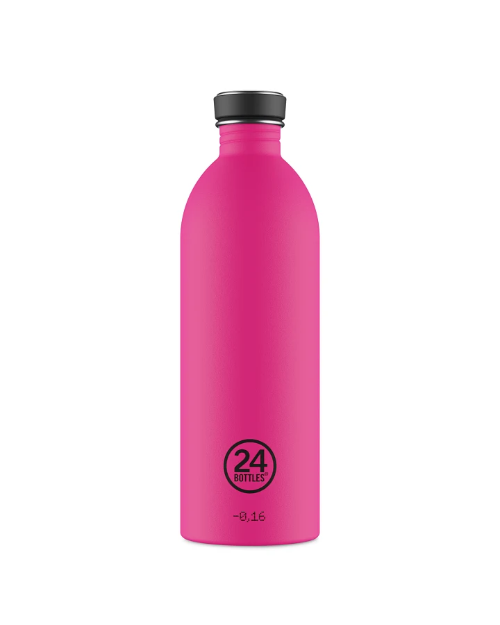 Trinkflasche aus Edelstahl 1000 ml, pink, personalisierbar, Urban Bottle Passion Pink - 24Bottles