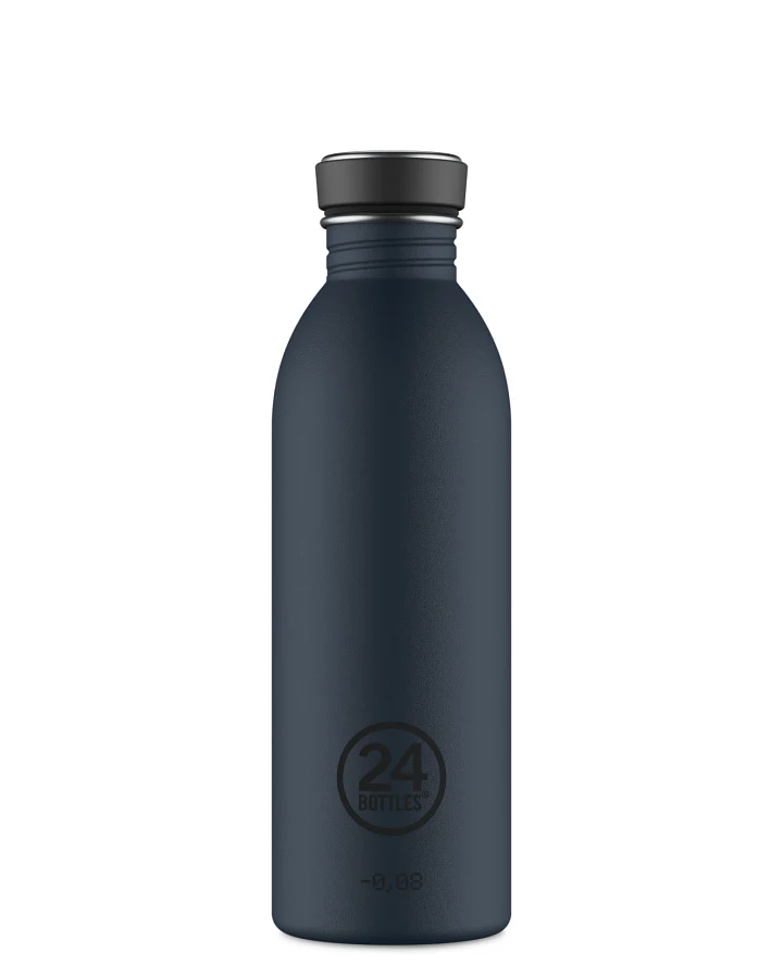 Trinkflasche aus Edelstahl 500 ml, blau, personalisierbar, Urban Bottle Navy Blue - 24Bottles