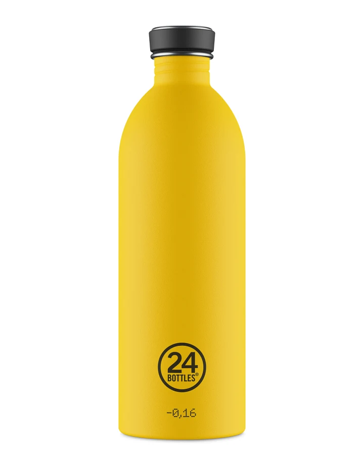 Trinkflasche aus Edelstahl 1000 ml, gelb, personalisierbar, Urban Bottle Taxi Yellow - 24Bottles