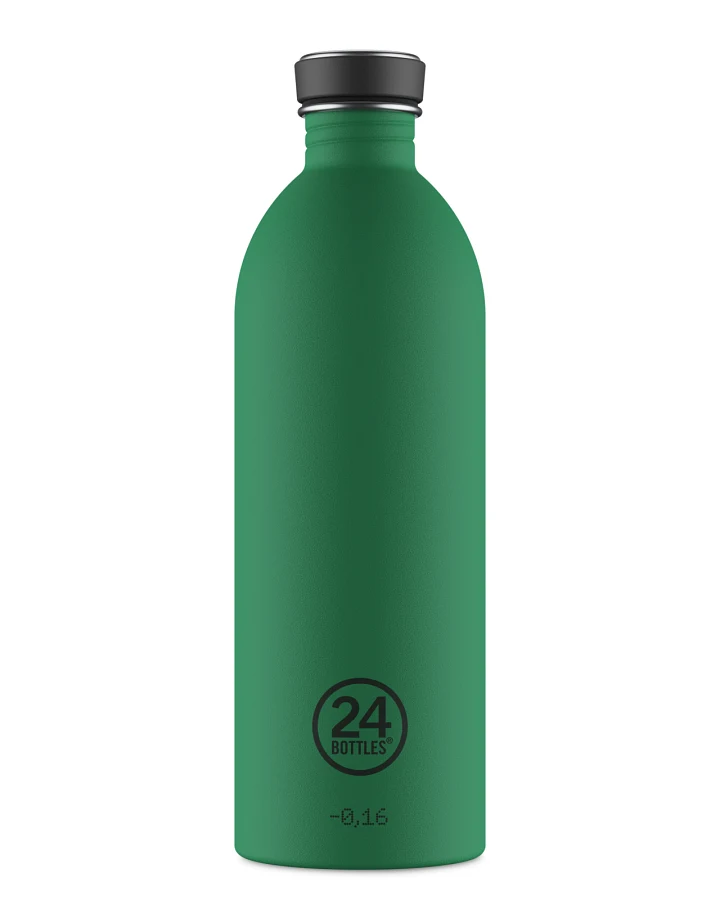 Trinkflasche aus Edelstahl 1000 ml, grün, personalisierbar, Urban Bottle Emerald Green - 24Bottles