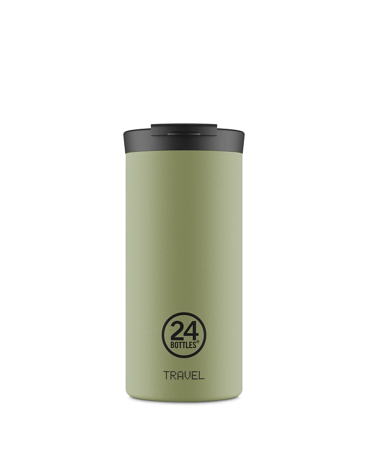 Thermos Becher to go, Isolierbecher 600 ml, salbeigrün, personalisierbar, Travel Tumbler Sage - 24Bottles