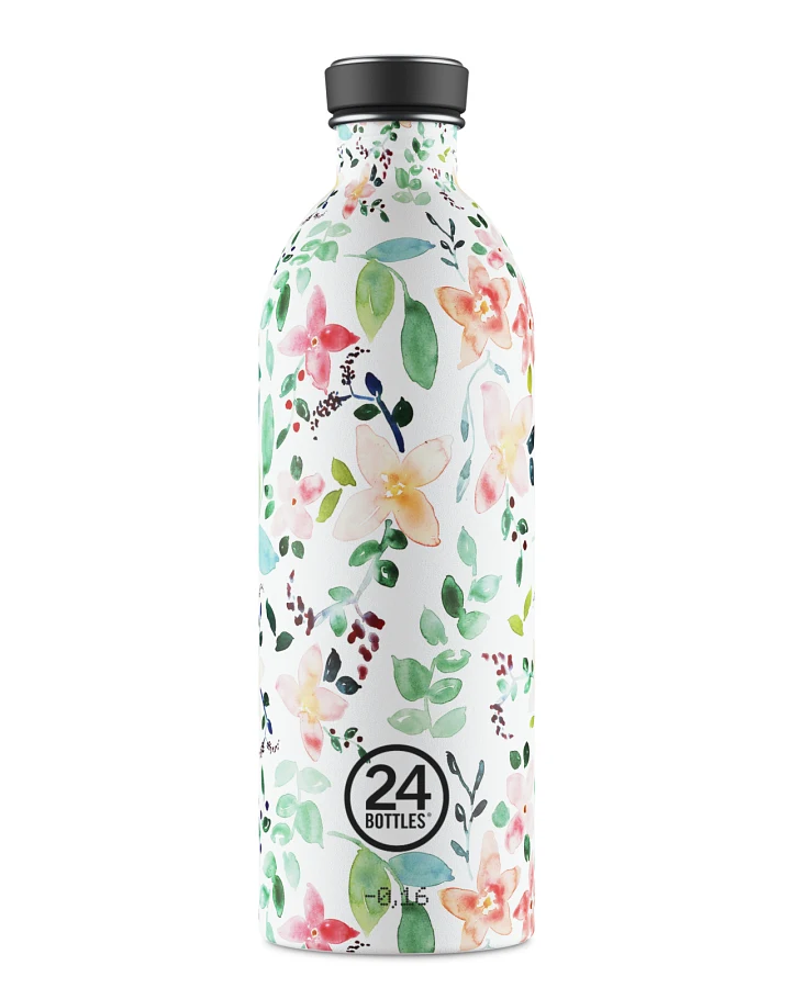 Trinkflasche aus Edelstahl 1000 ml, , mit Blumenmuster, Urban Bottle Little Buds - 24Bottles