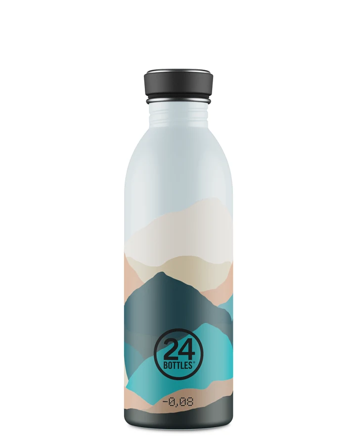 Trinkflasche aus Edelstahl 500 ml, , mit abstraktem Berg Muster, Urban Bottle Mountains - 24Bottles