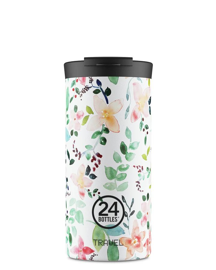 Thermos Becher to go, Isolierbecher 600 ml, , mit Blumenmuster, Travel Tumbler Little Buds - 24Bottles