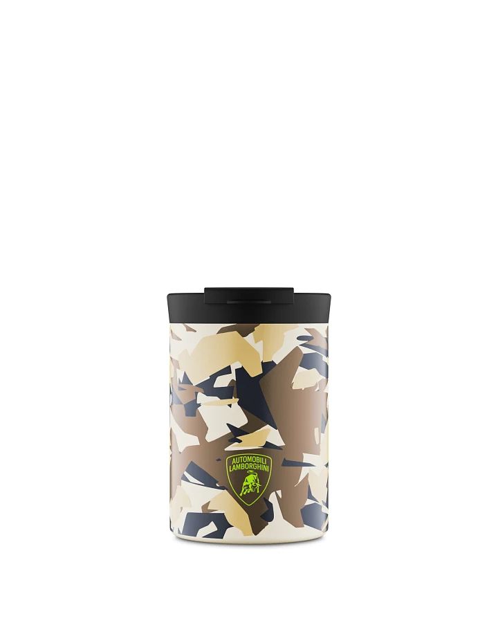 Thermos Becher to go, Isolierbecher 350 ml, Beige, Travel Tumbler Automobili Lamborghini Sterrato Sabbia - 24Bottles