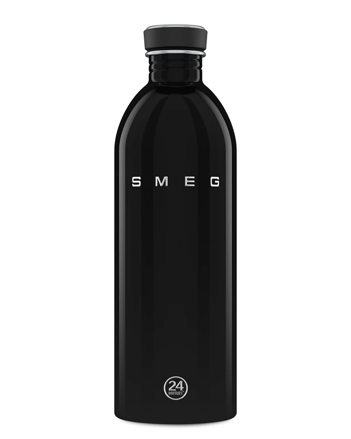 Trinkflasche aus Edelstahl 1000 ml, schwarz, Urban Bottle SMEG x 24Bottles Black - 24Bottles