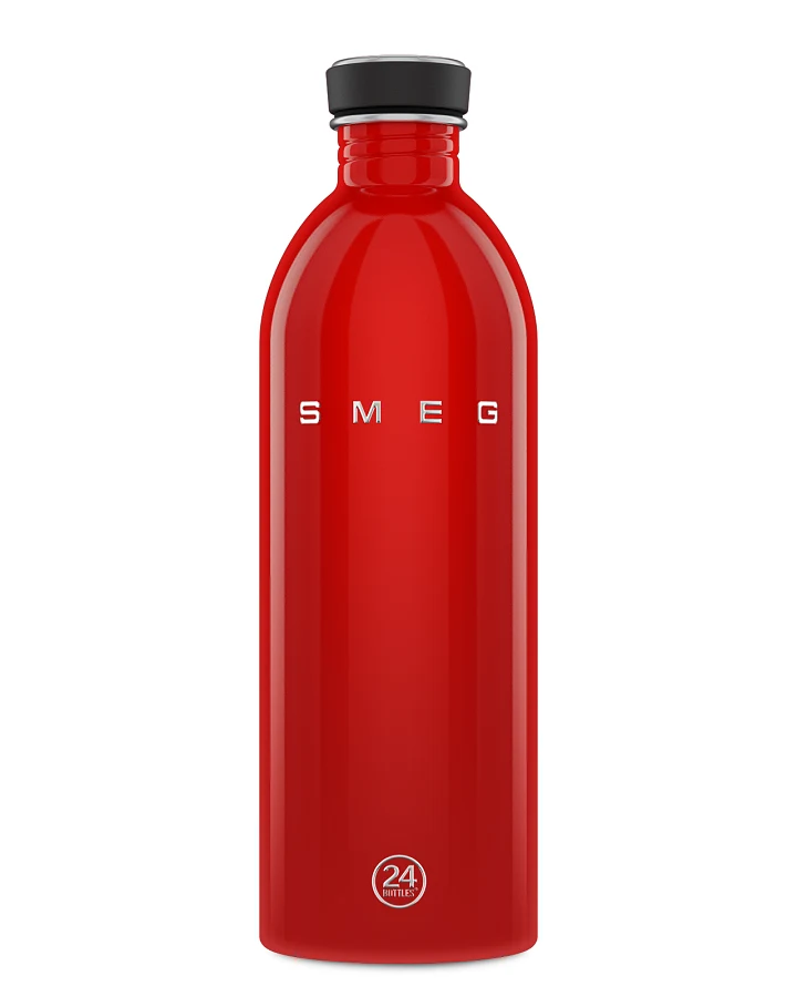 Trinkflasche aus Edelstahl 1000 ml, rot, Urban Bottle SMEG x 24Bottles Red - 24Bottles