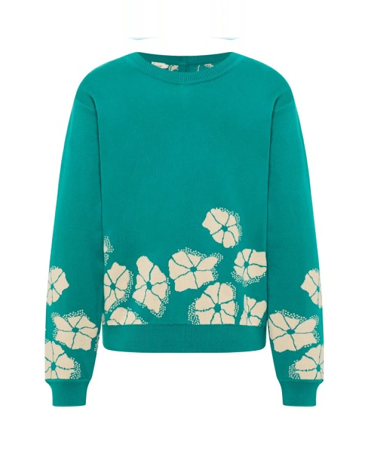 Tranquillo - Women's Lockerer Jaquard-Pullover - Pullover Gr XS türkis