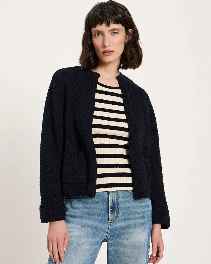 Strickjacke mit Struktur (GOTS)