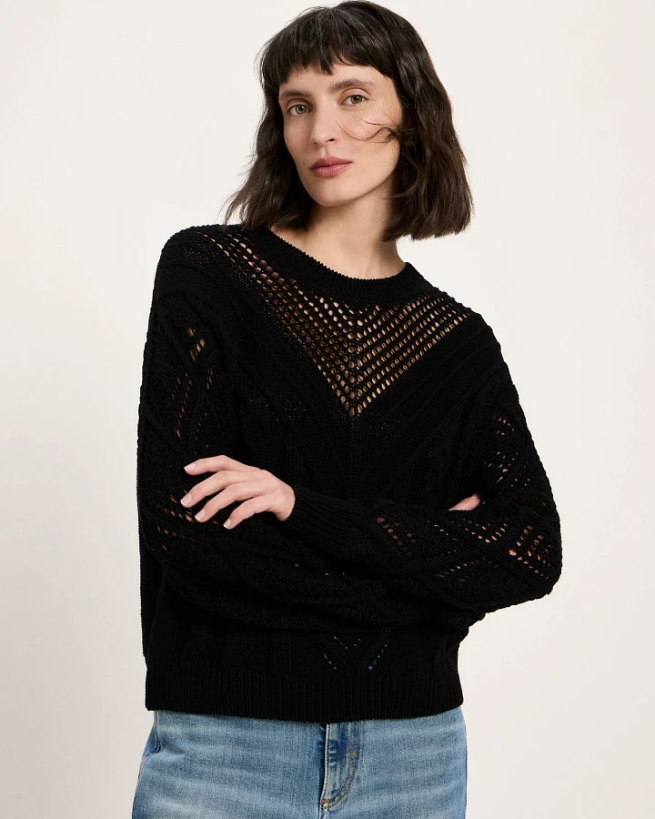 Produktseite: Lochstrick Pullover (GOTS)