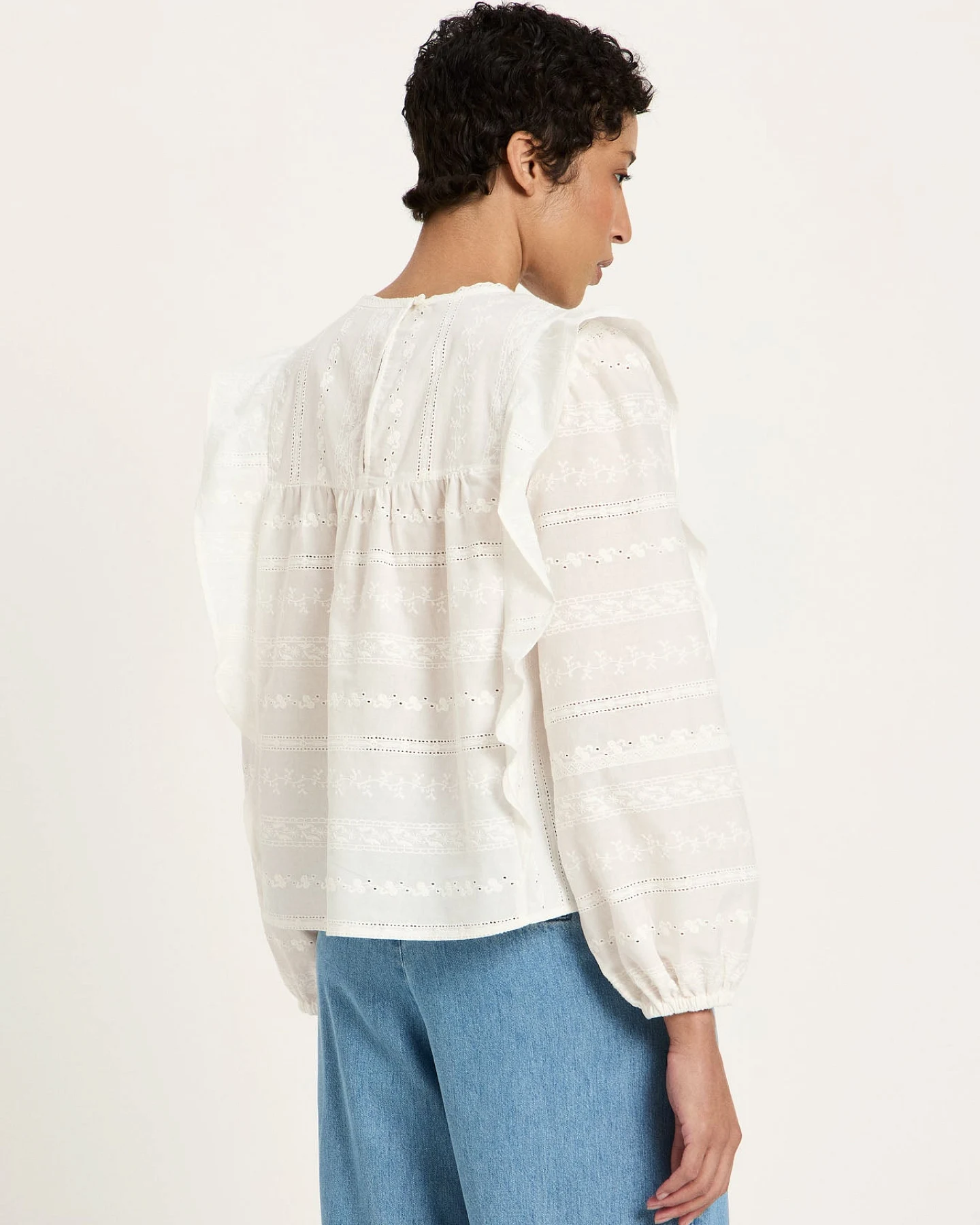 Stickereibluse (OCS) mit Volant – Ansicht 6