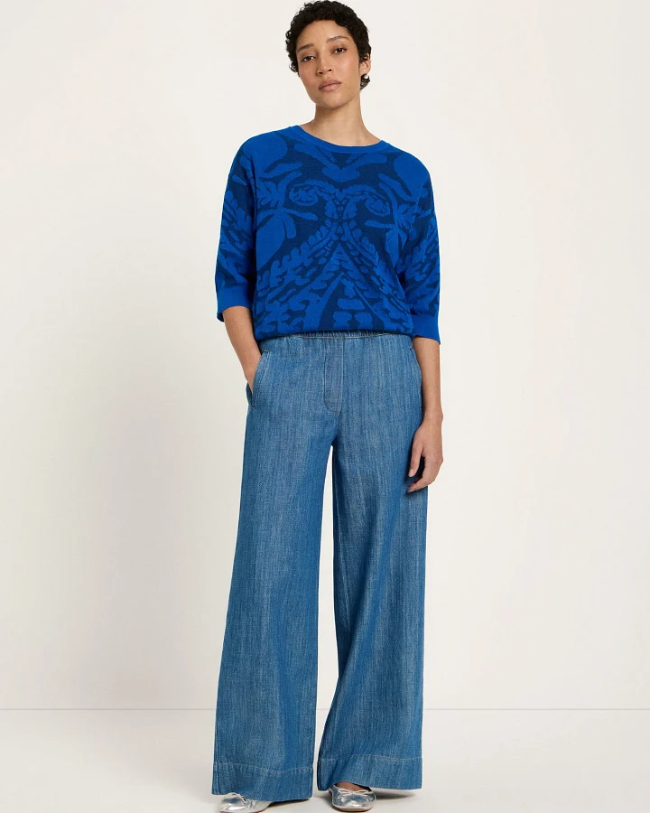 Jacquard Pullover 3/4 Arm (GOTS)