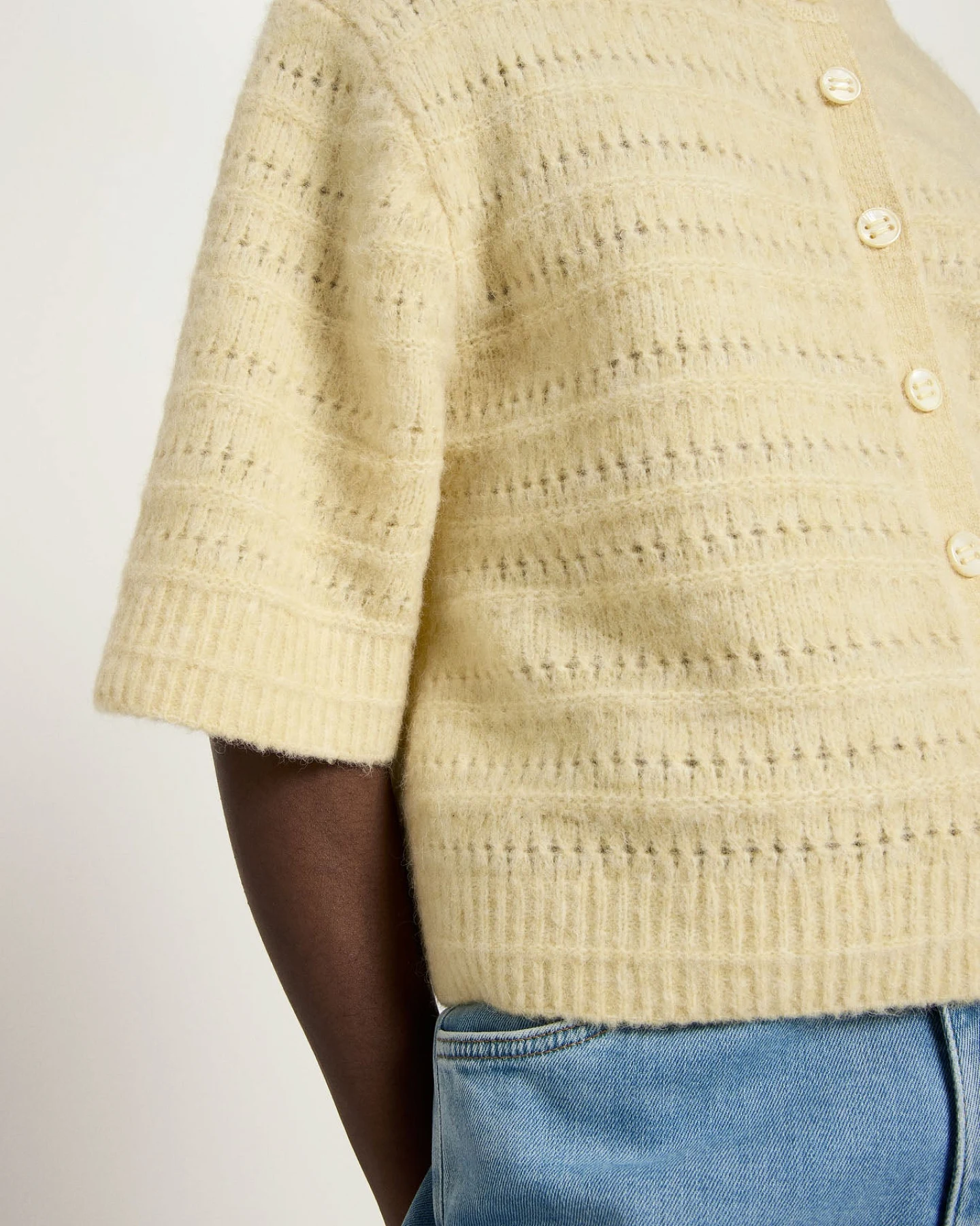 Strickjacke 3/4 Arm mit Ajour – Ansicht 5