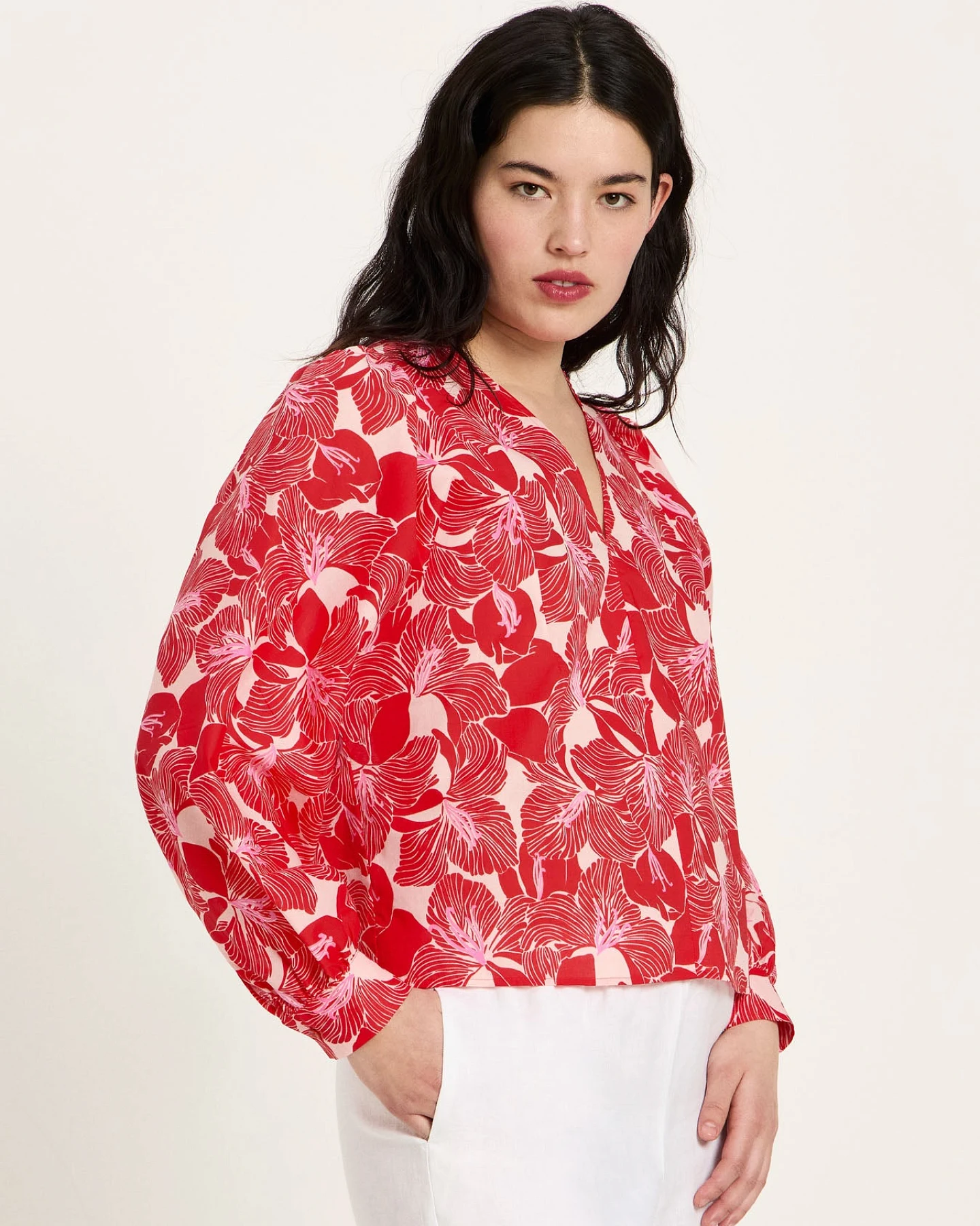 Bluse mit Kräuseln (GOTS) – Ansicht 2