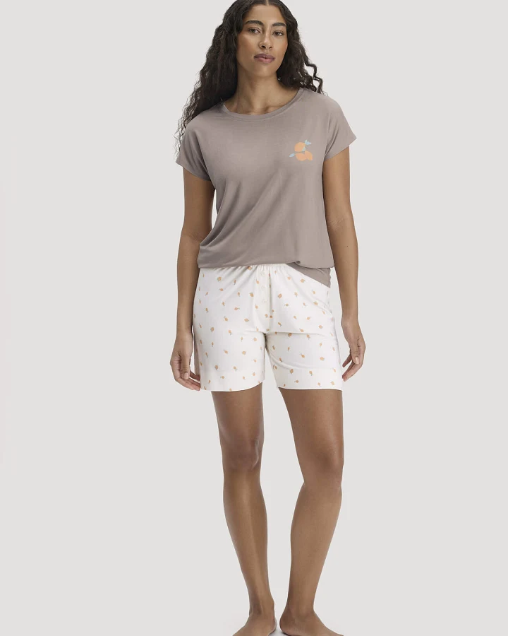 hessnatur Damen Pyjama PURE FLOW aus TENCEL™ Modal - beige - Größe 34