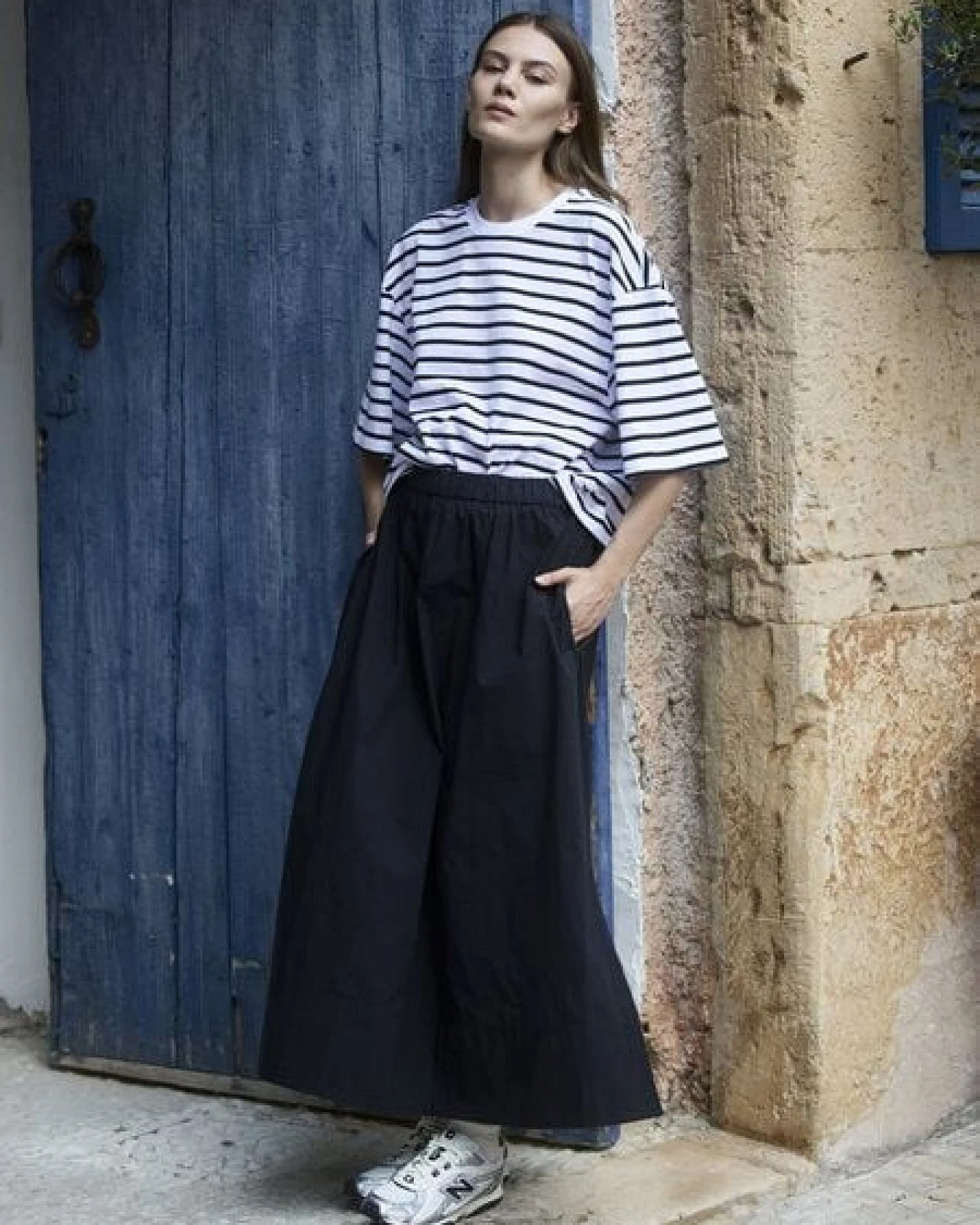 WOTE Damen Oversized Streifen T-Shirt aus Bio-Baumwolle – Ansicht 3