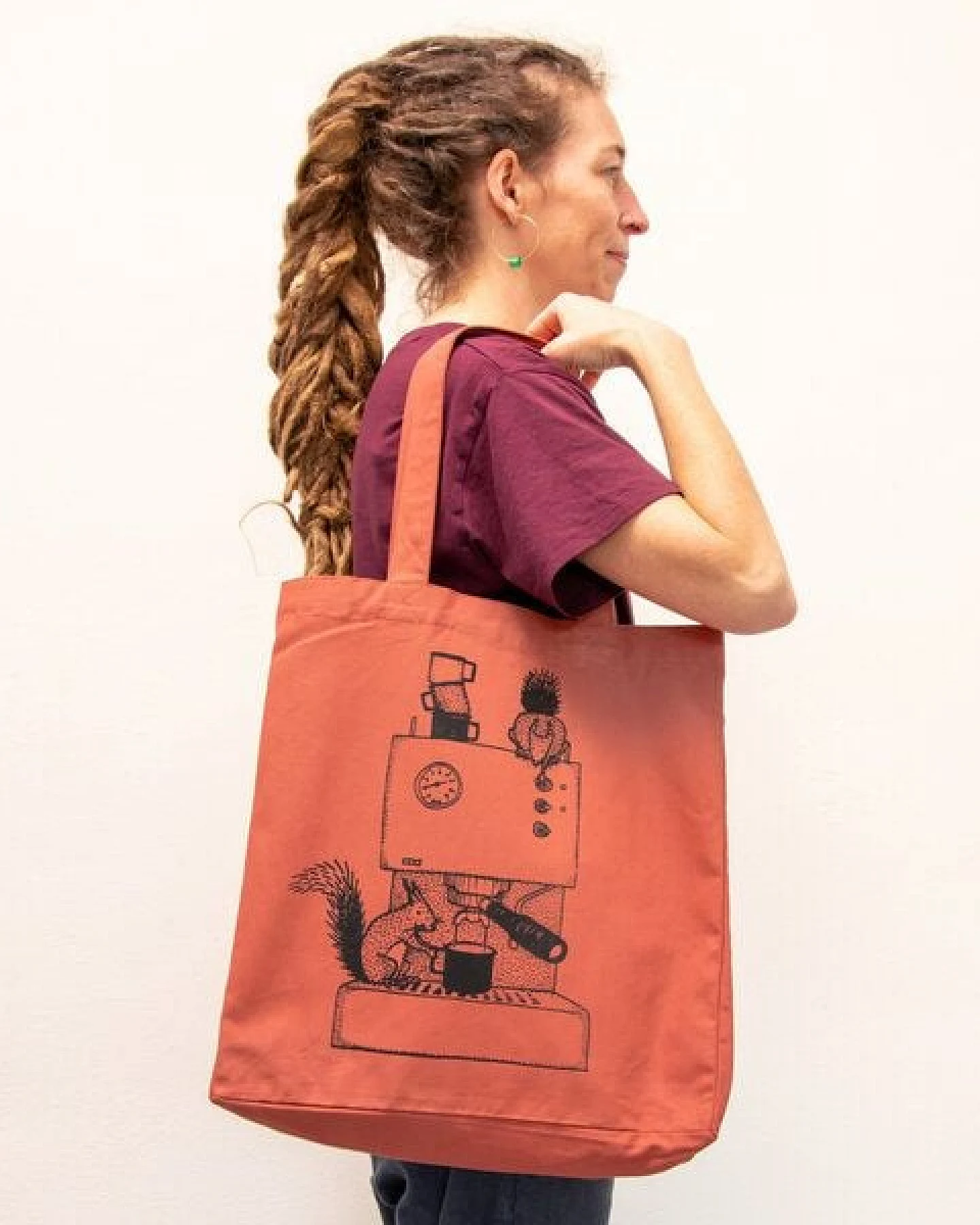 Cmig Kaffeehörnchen Tote Bag / Jutebeutel mit Kaffe und Eichhörnchen – Ansicht 4
