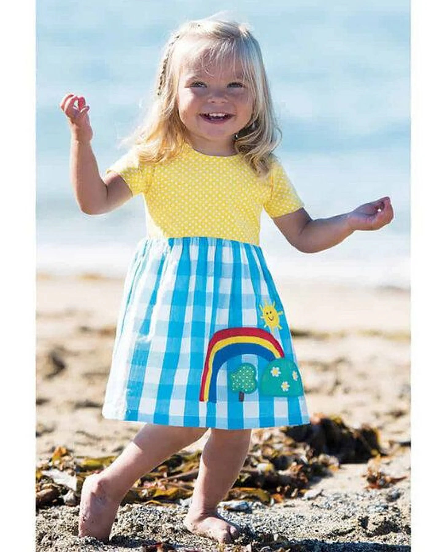 Frugi Kleid Regenbogen - Little Zennor Dress Rainbow – Ansicht 2
