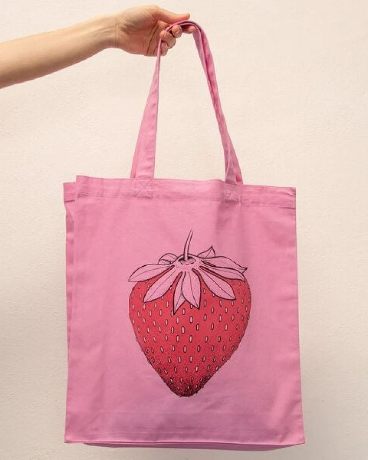 Cmig Erdbeer Tote Bag / Jute-Beutel