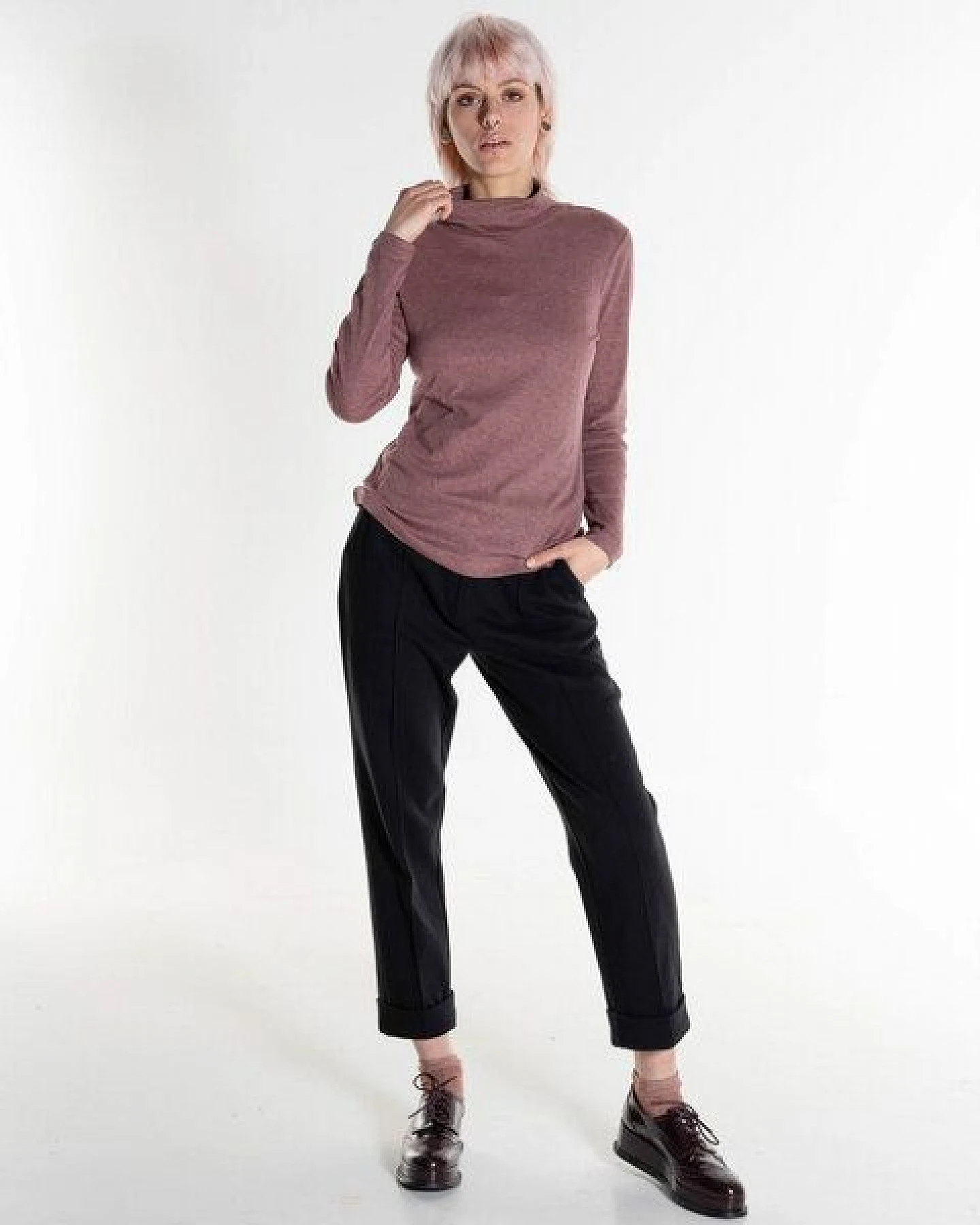 Alma & Lovis Meliertes Rollkragen-Longsleeve – Ansicht 4