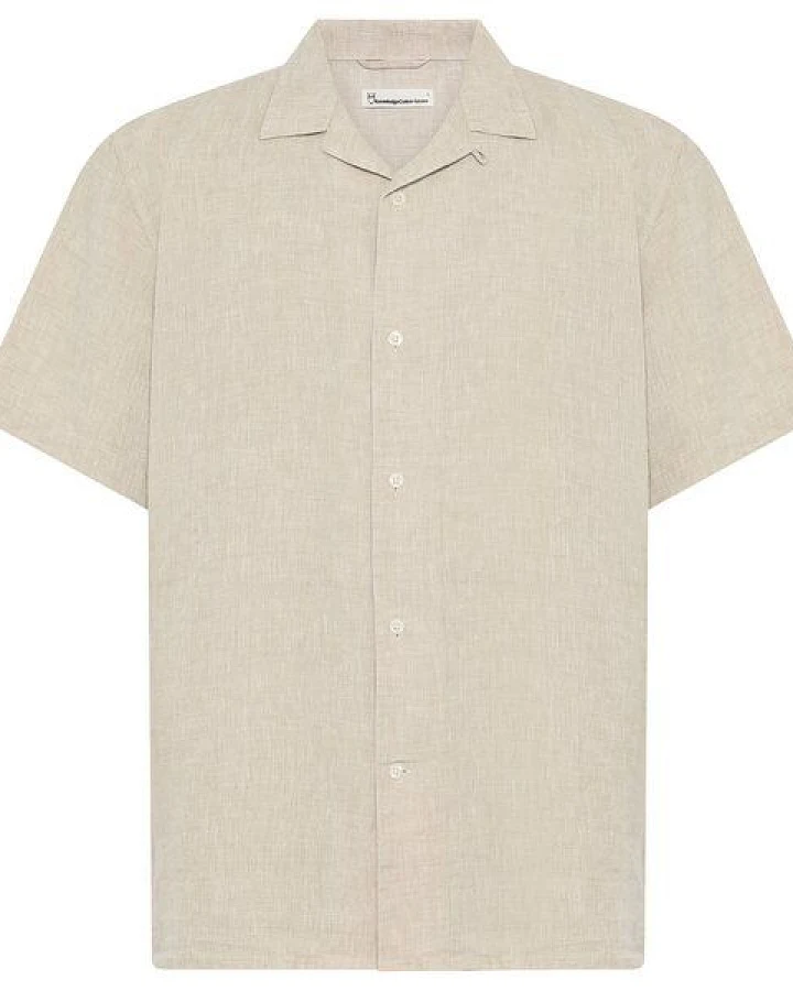KnowledgeCotton Apparel Kurzarm-Hemd Relaxed Linen